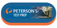 Peterson's Test Prep Database logo blue and orange