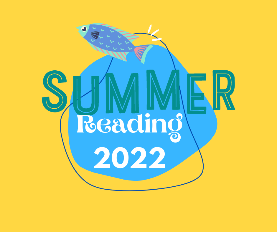 Summer Reading 2022 graphic with fish jumping out of a pond