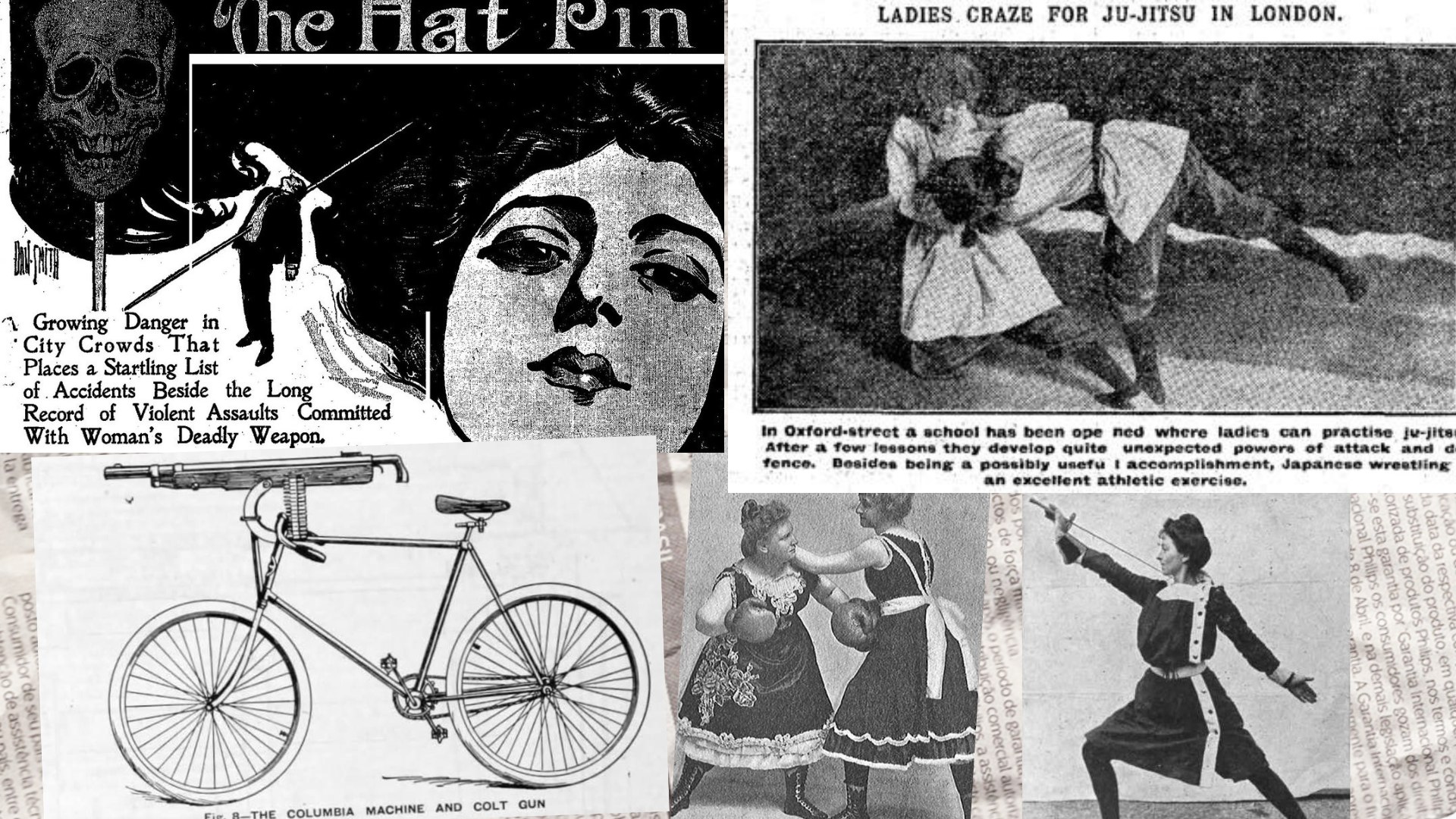 Black and white news clippings
